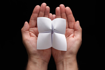 Origami fortune teller with blank choices