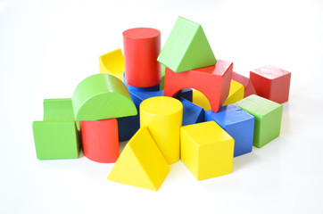 Naklejka premium Colorful wooden toy, more kinds of shape