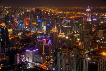 Fototapeta na wymiar night city scape of Bangkok, Thailand