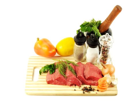 Raw meat and spice