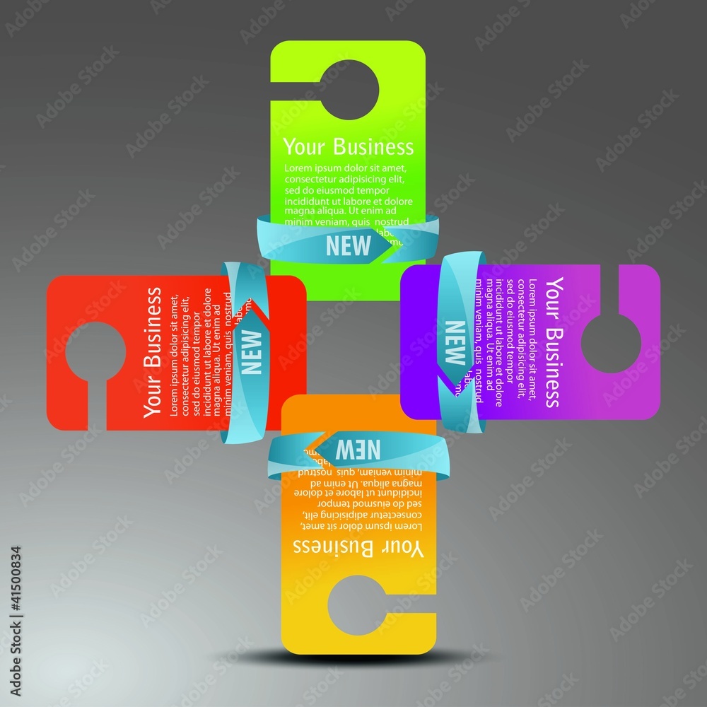 Poster vector - set of colorful text box