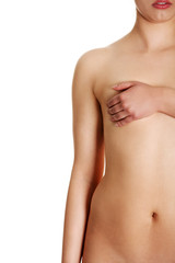 Obraz premium Nude young overweight woman