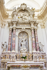 Fototapeta na wymiar Church interior at Dubrovnik in Croatia