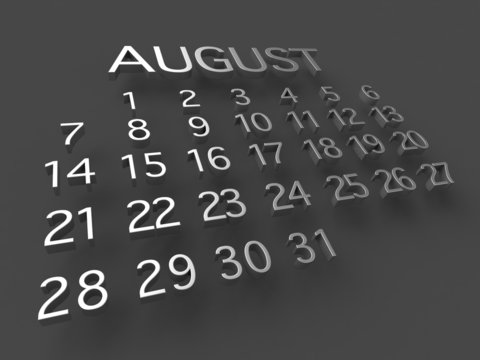 3d Kalender August