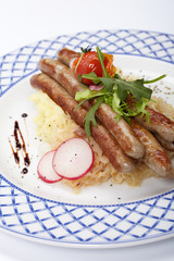 sausages and potatoes