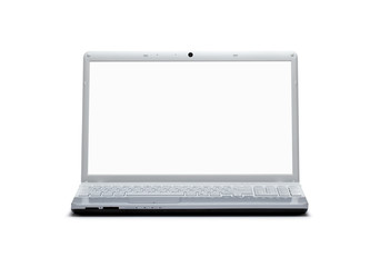 Blank laptop with clipping path for the screen