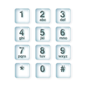 Glass Telephone keypad