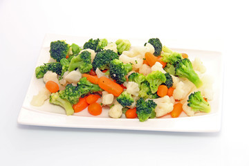 Assiette de légumes vapeur