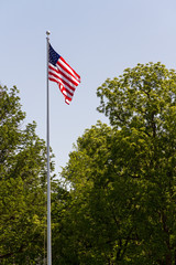 US Flag on Tall Pole