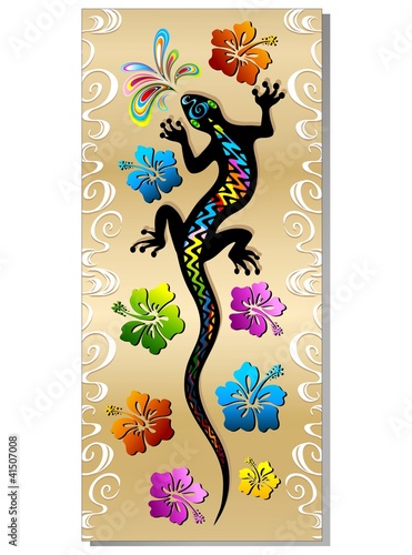geco rettile tatuaggio e hibiscus design gecko tattoo banner geco rettile tatuaggio e hibiscus design gecko tattoo banner