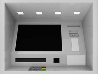 Close Up of ATM Machine In Wall