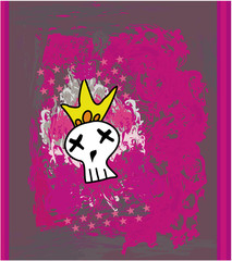 Hand drawn Emo skull vector