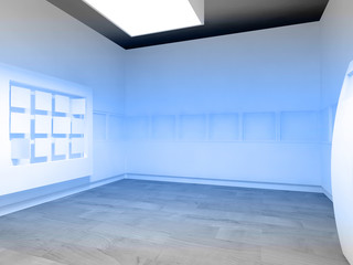 Waiting room in a hospital or clinic with empty space