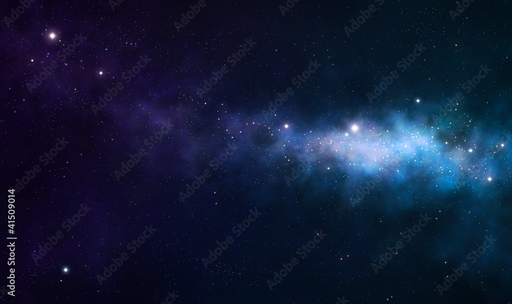 Wall mural blue and purple nebula