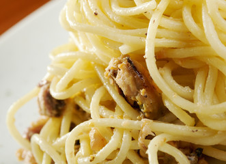 noodles tagliolini with seafood