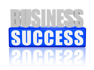 business success - letters and block