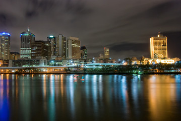 Fototapeta na wymiar Brisbane City At Night - Queensland - Australia