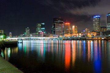 Fototapeta na wymiar Brisbane City At Night - Queensland - Australia