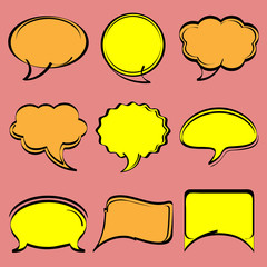 Speech bubbles in comic style