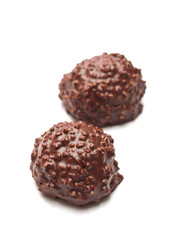 Fototapeta na wymiar Crunchy chocolate chunk, isolated on white background