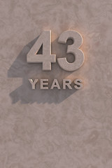 43 years 3d text