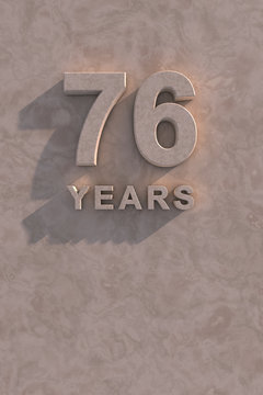 76 years 3d text
