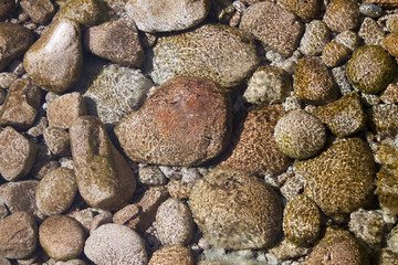 Stones under water