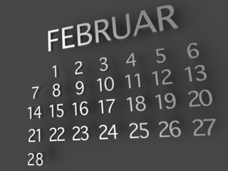 3d Kalender Februar