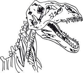 Sketch of Dinosaur fossil. Vector illustration