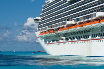 Huge cruise ship in ocean