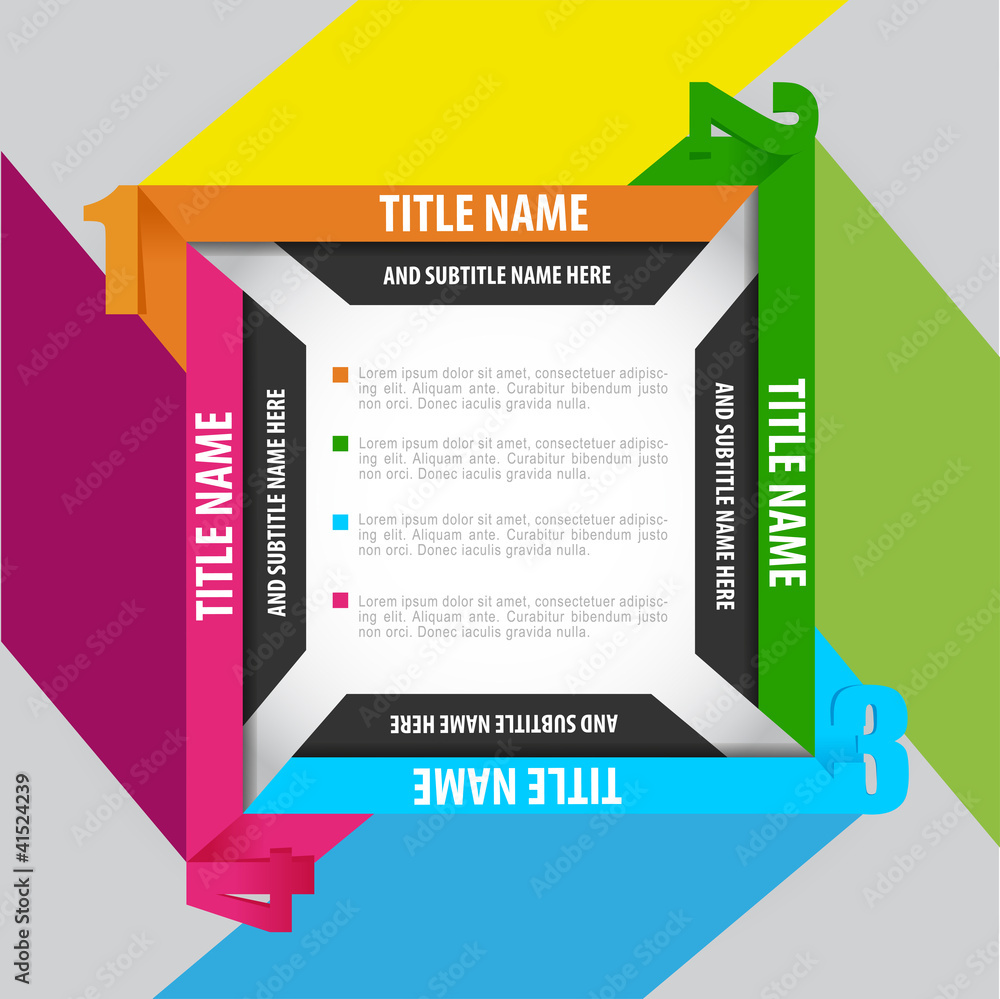 Poster Abstract square background with four positions
