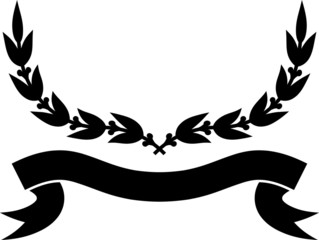 Vector wreath and ribbon emblem insignia coat of arms