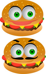 Burger cartoon character