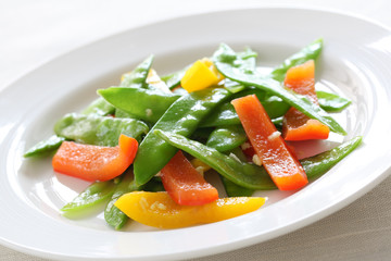 Ginger snow peas and peppers