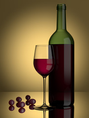 red Wine glass grapes
