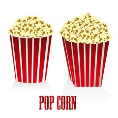 Circular and square box of popcorn