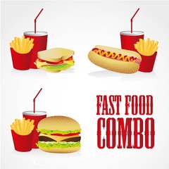 icons of fast food combos