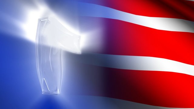 glass number on USA flag  background