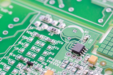 Electronic circuit chip on board.