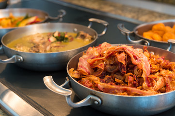 Bacon prepared for breakfast