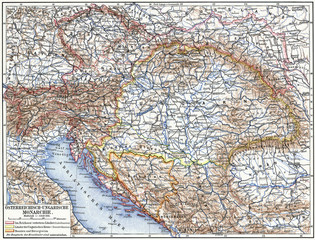 Map of Austro-Hungarian monarchy.