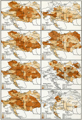 Map of Agriculture Austro-Hungarian monarchy.