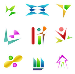 set of different abstract symbols for design