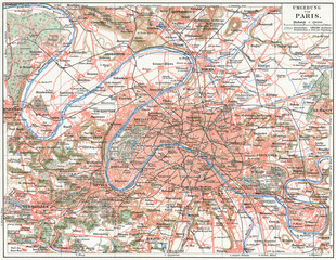 Map of Paris and the suburbs.