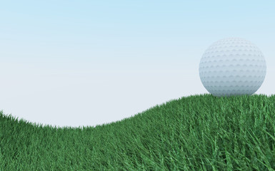 Golf on grass green
