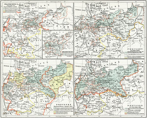 Fototapeta na wymiar Mapa z historii Prus, pod wersję Carl Wilka