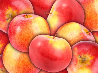 Fototapeta na wymiar Background of heap fresh red apple