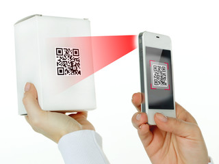Scanning a scancode with white cellphone