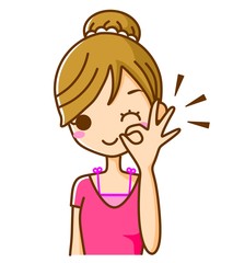 Fototapeta premium 女性 OK 