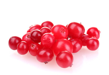 fresh cranberries isolated on white